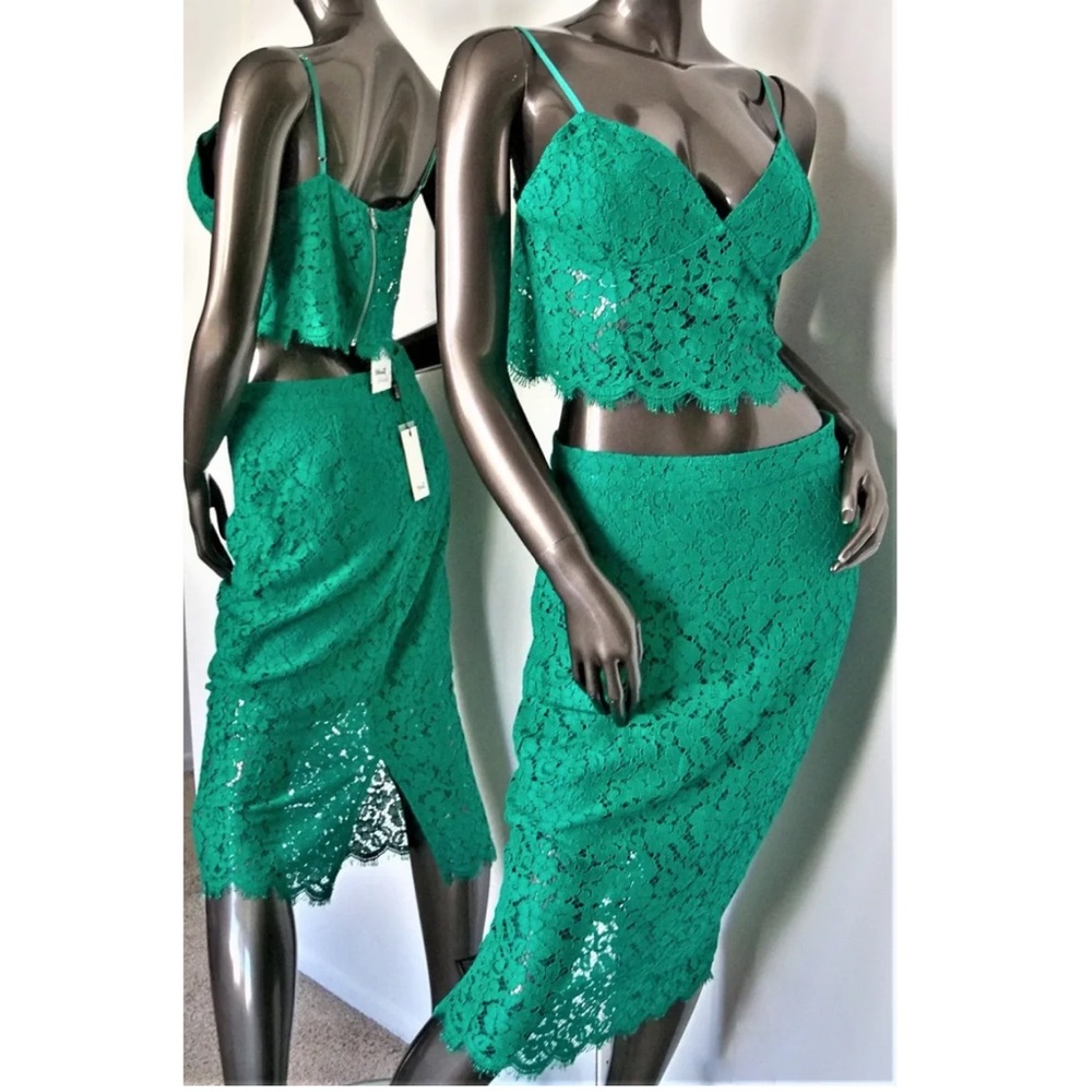 Bardot lace 2 piece skirt set
